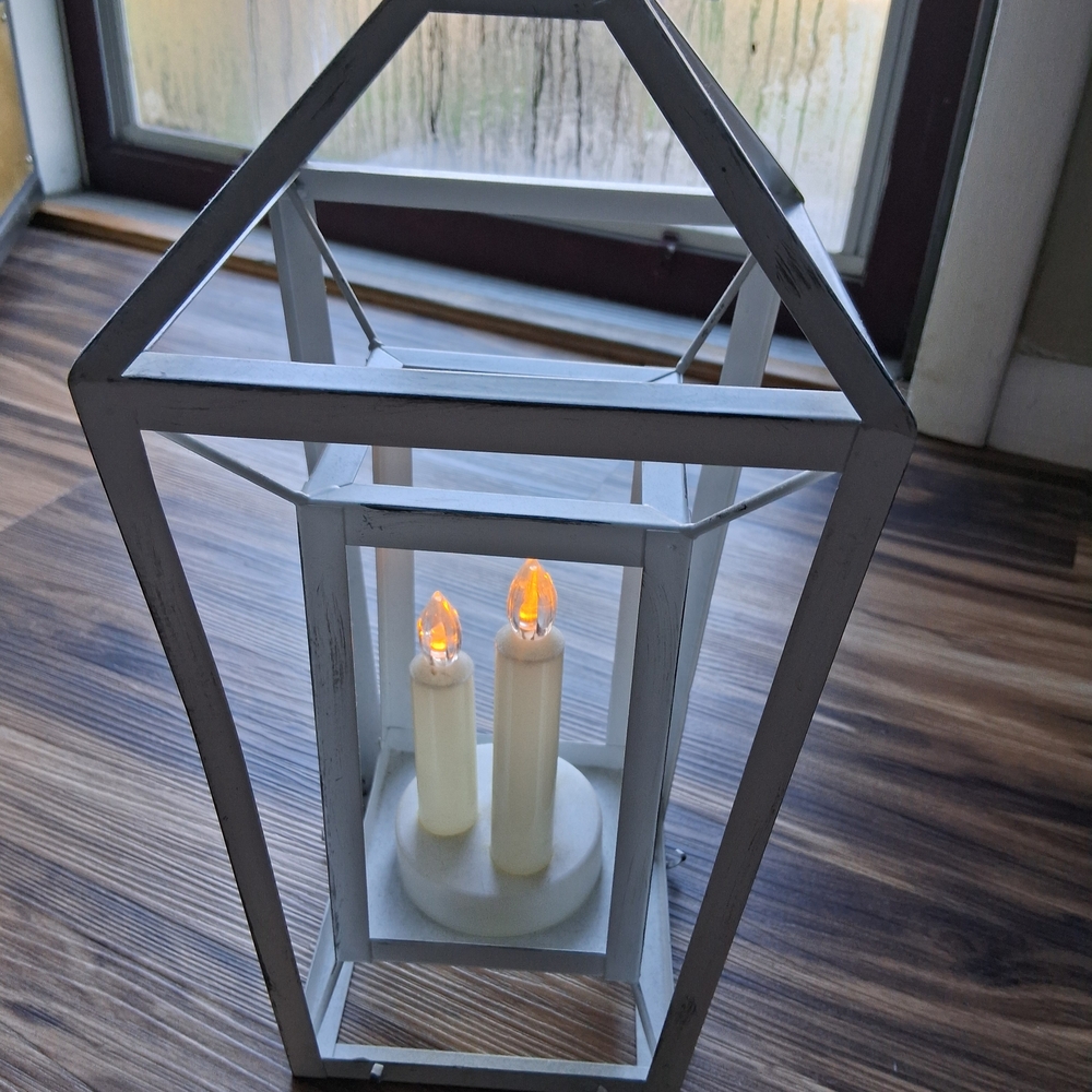 White Lantern Candle Holder